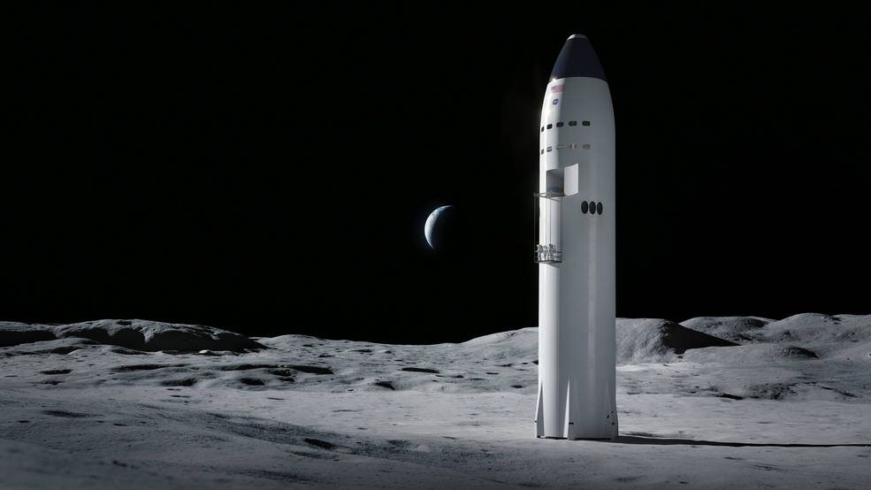 Staship rocket on the moon